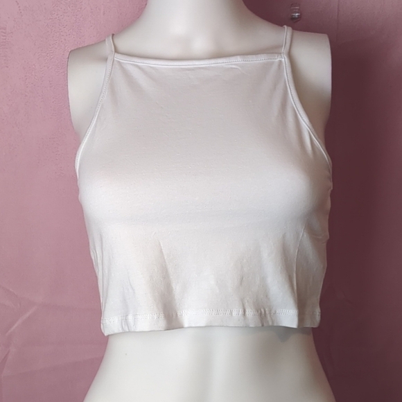 Nasty Gal Racer You To It Crop Top in White size UK 4 US 0 - Picture 1 of 6